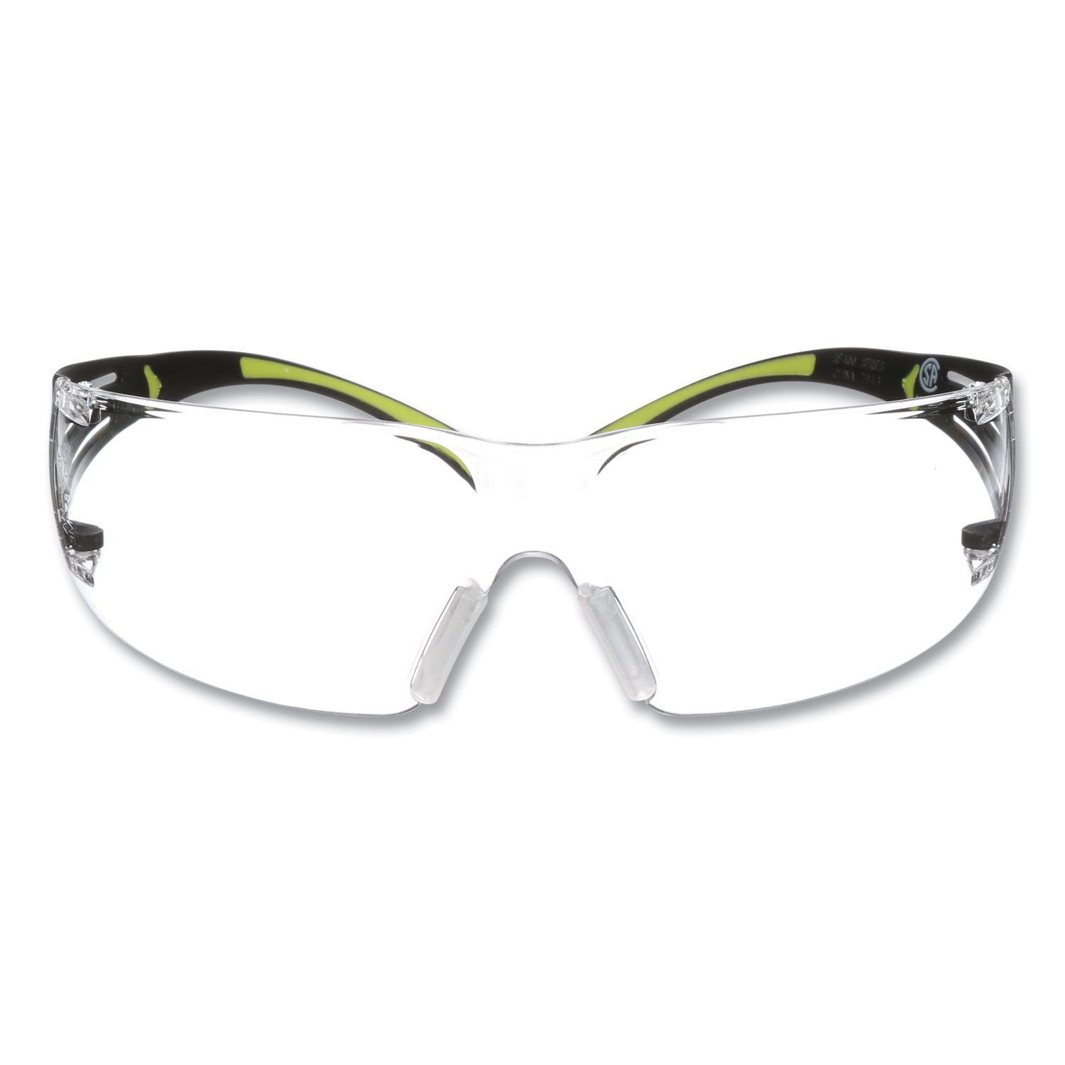3M™ SecureFit 400 Series Safety Glasses - Green Plastic Frame, Clear Polycarbonate Lens for Eye Protection - Ideal for Construction, Woodworking, and Industrial Work