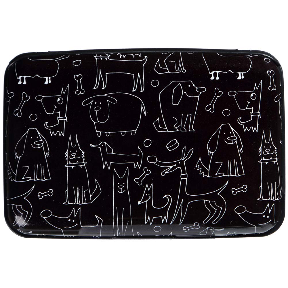 Vichline RFID Blocking Aluminum Wallet - Slim Metal Credit Card Holder with Funny Dogs Design | Secure Travel & Everyday Use