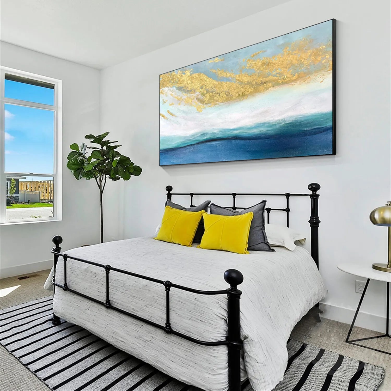 Ocean and Sky Painting #OS 177 - Handmade Wall Art for Home & Office Decor - Perfect for Living Room, Bedroom or Office