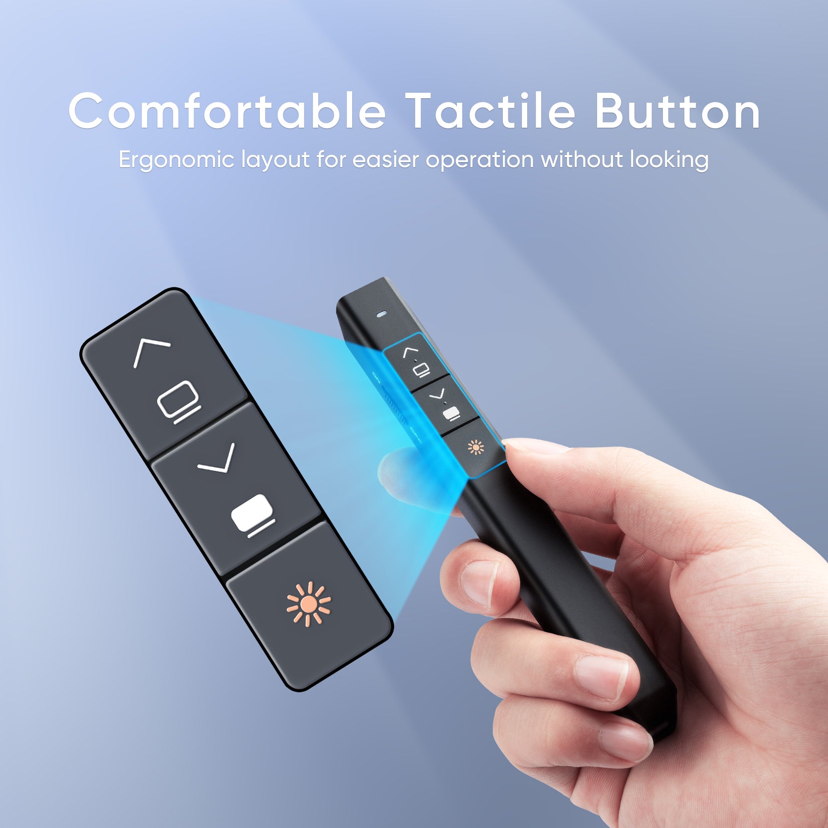 PC189 Wireless Presentation Clicker for PowerPoint - USB Presenter Remote with Laser Pointer for Teachers, Business Meetings & Conferences (US Only)