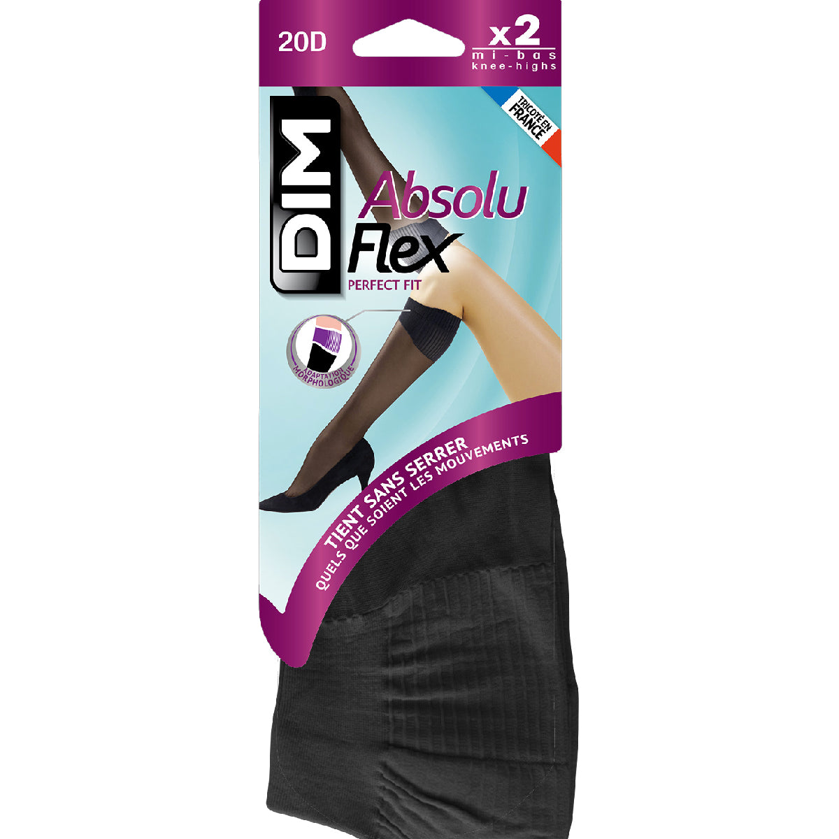 AbsoluteFlex 2-Pack Sheer Black 20D Tights - Ultra Comfortable & Breathable for Everyday Wear, Workouts & Formal Occasions