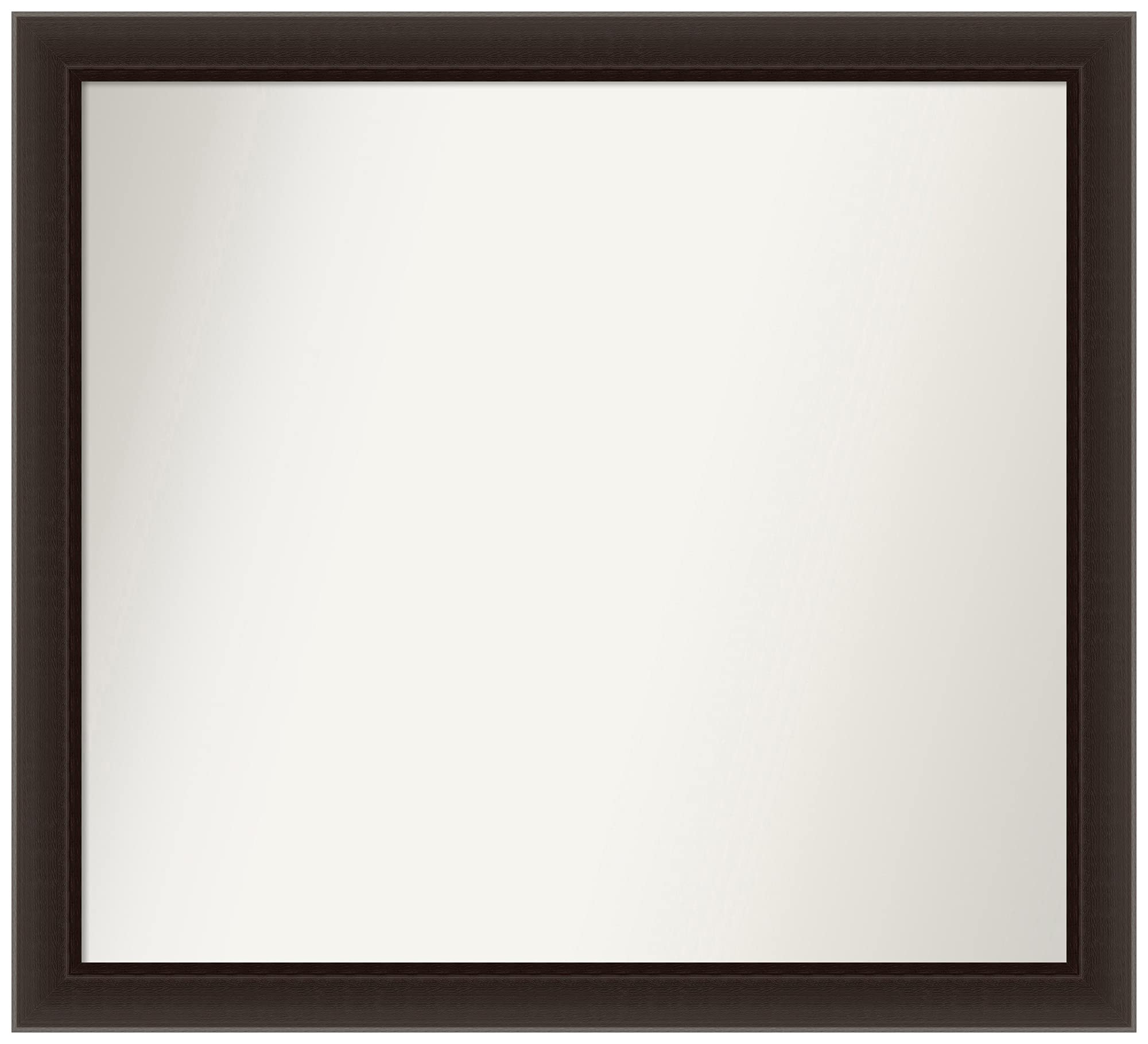 Amanti Art Non-Beveled Custom Wall Mirror 29.5 x 32.5 Inches - Romano Espresso Narrow Frame - Bathroom Mirror Brown - Various Custom Sizes Available - Perfect for Bathroom Vanity, Bedroom Decor, and Entryway Wall Decor