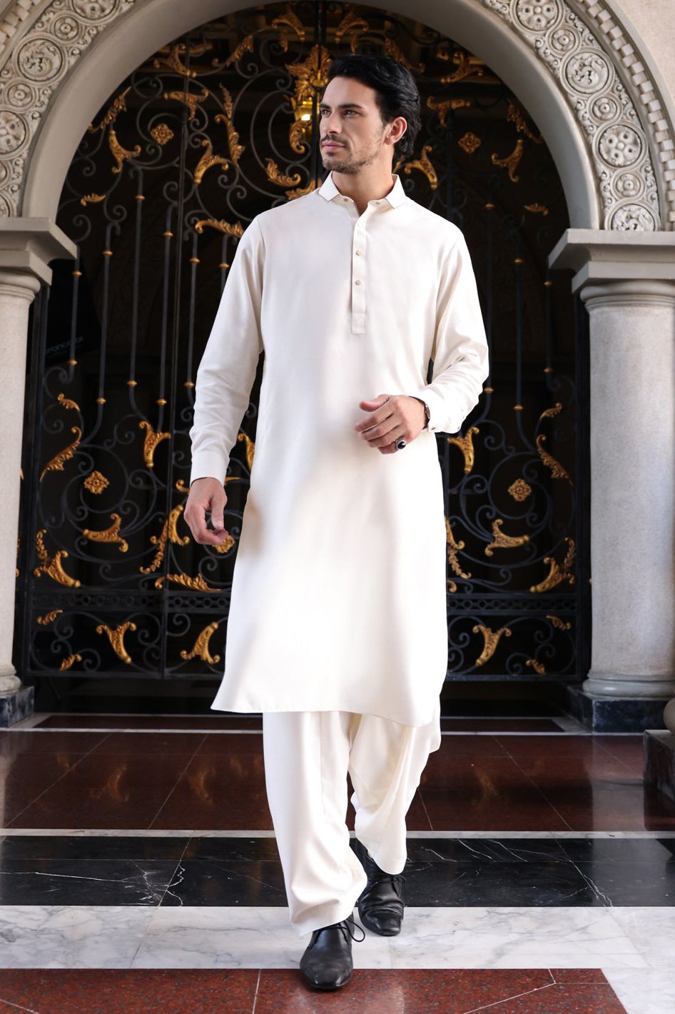 Elegant Blended Off White Shalwar Kameez - Premium Pakistani Traditional Outfit for Women | Perfect for Weddings, Festivals & Special Occasions