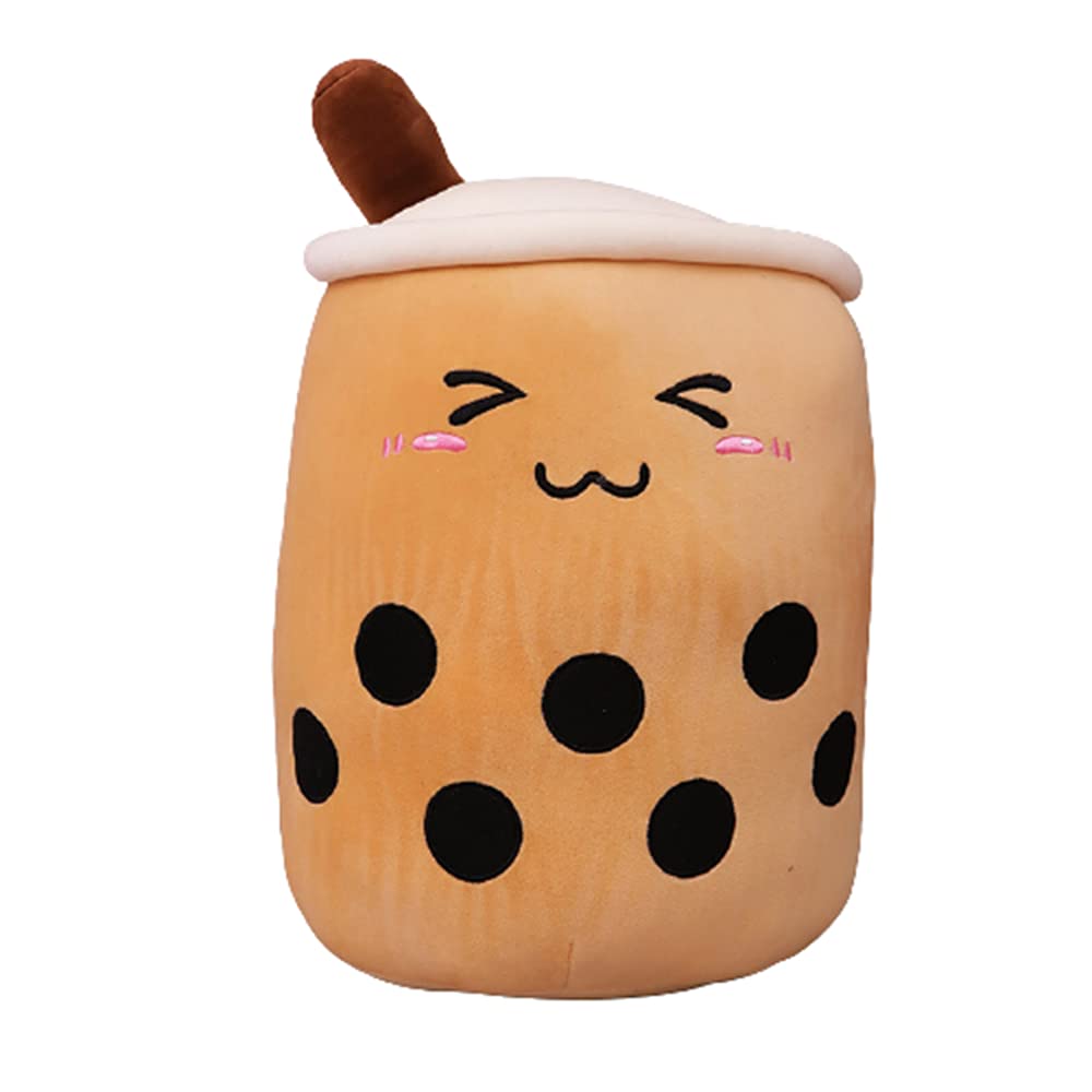 Super Soft Plush Bubble Tea Pillow - Cute Cartoon Milk Tea Cup Hugging Cushion (Dark Coffee Color, 27.55 Inch) | Perfect for Anime Lovers, Kawaii Room Decor & Cozy Nap Companion