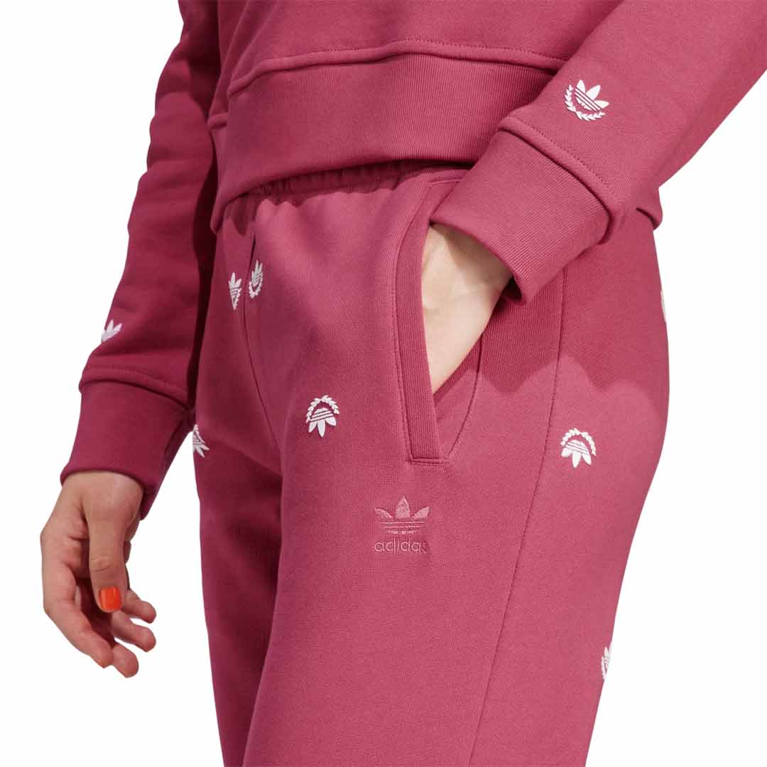 Adidas Women's Allover Mini Crest Logo Sweatpants (IJ8299) - Comfortable Casual Joggers for Gym, Lounge & Everyday Wear