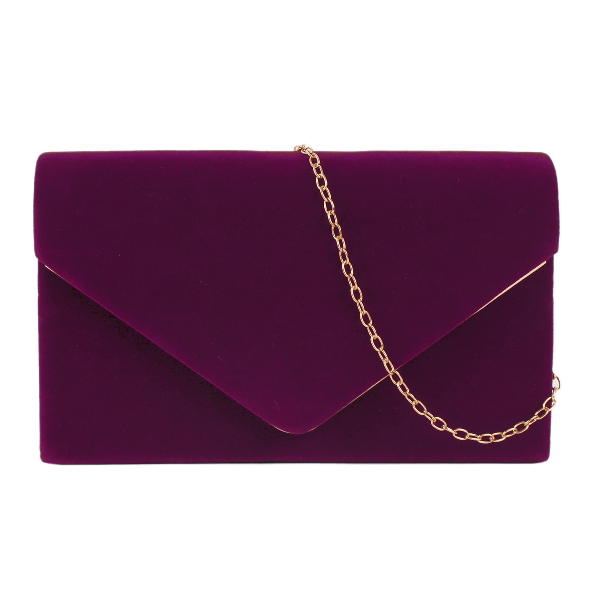 Aisi Women's Velvet Handbag - Elegant Envelope Evening Clutch with Chain Strap, Crossbody Purse for Party, Wedding & Special Occasions | Perfect Bridal Accessory & Night Out Essential