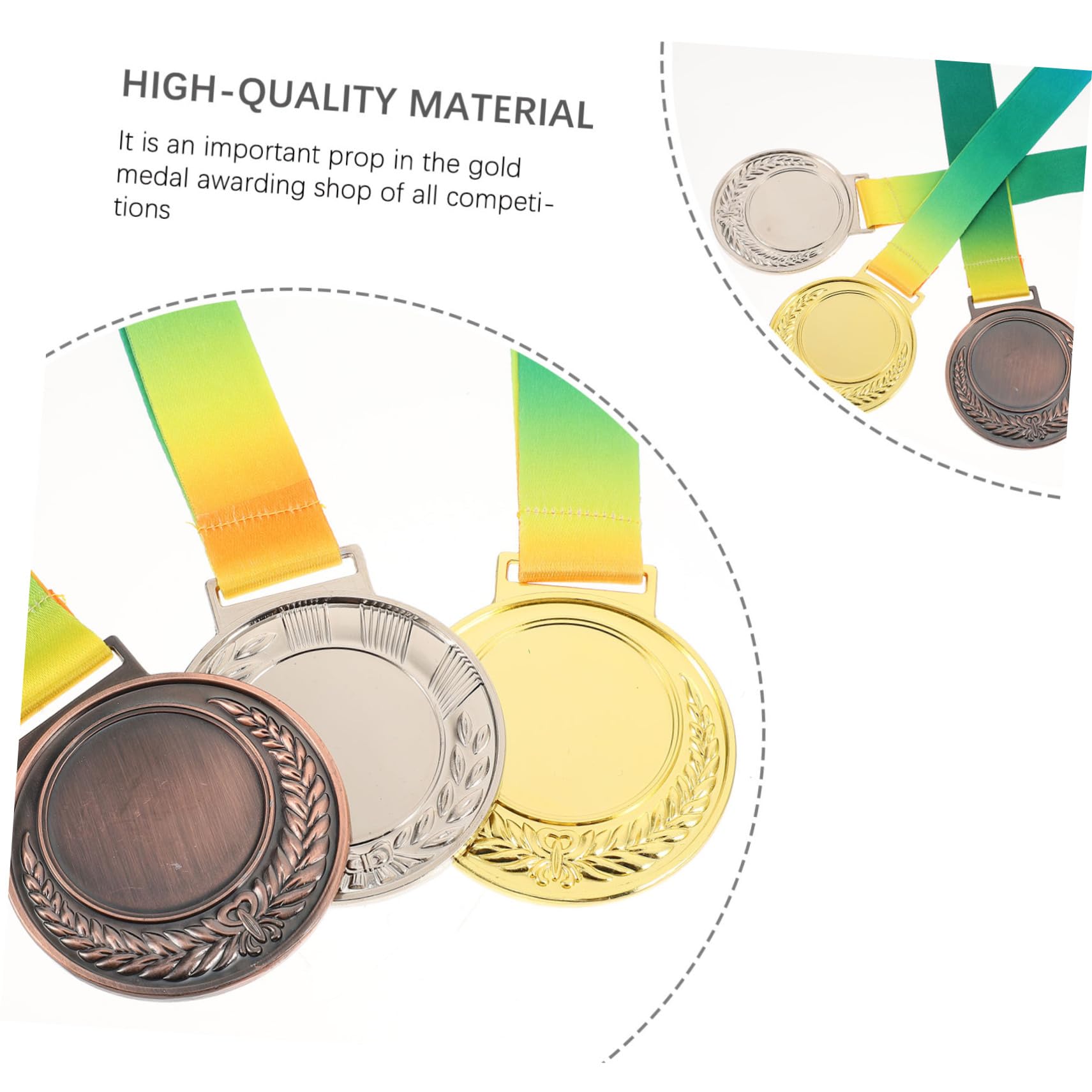 Outanaya 3-Piece Sports Medal Set - Gold Silver Bronze Award Medals for Kids - Durable Metal Children's Sports Toys - Perfect for Track & Field, Soccer, and School Competitions