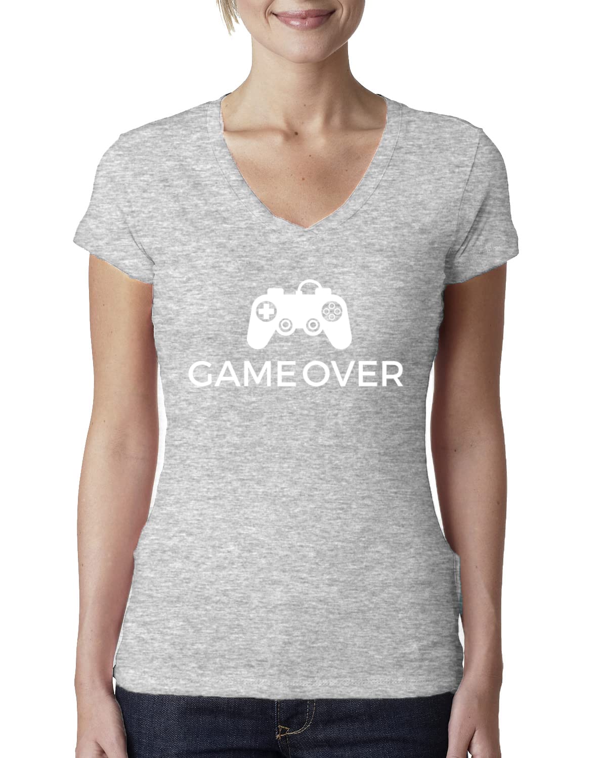 Video Game Controller T-Shirt for Women - Nerdy Gamer Tee with V-Neck & Junior Fit | Perfect for Gaming Parties, Cosplay & Casual Wear