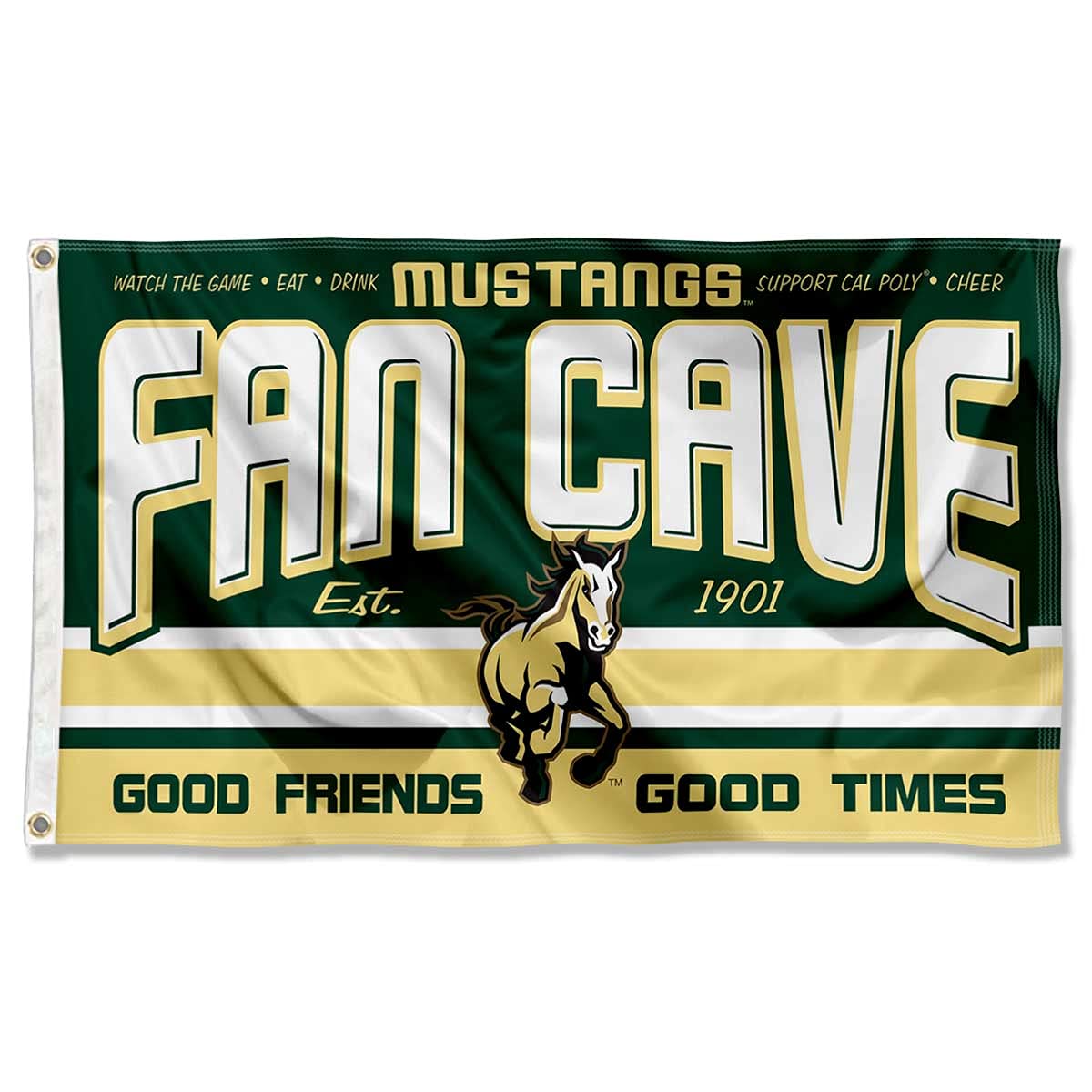 Cal Poly Mustangs NCAA College Sports Fan Banner Flag - Perfect for Man Cave, Game Room, Tailgating & Home Decor