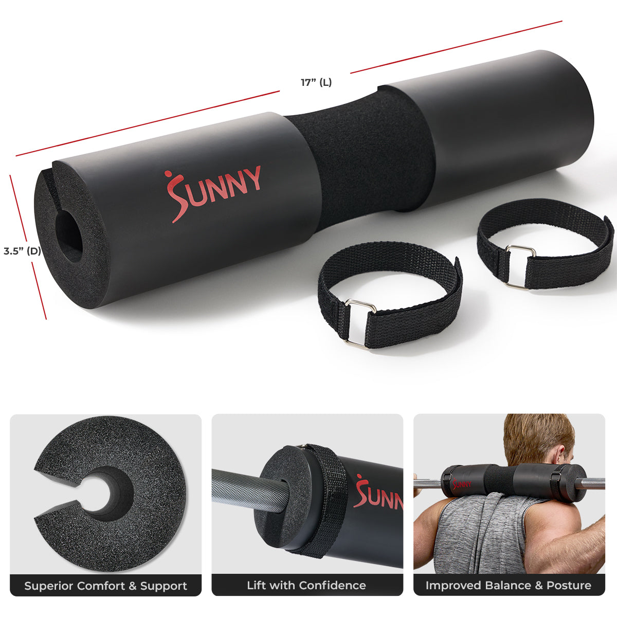 Premium Foam Barbell Pad for Weightlifting - Comfortable Shoulder & Neck Support for Squats, Bench Press, Home Gym Workouts - Ideal for CrossFit, Powerlifting & Strength Training