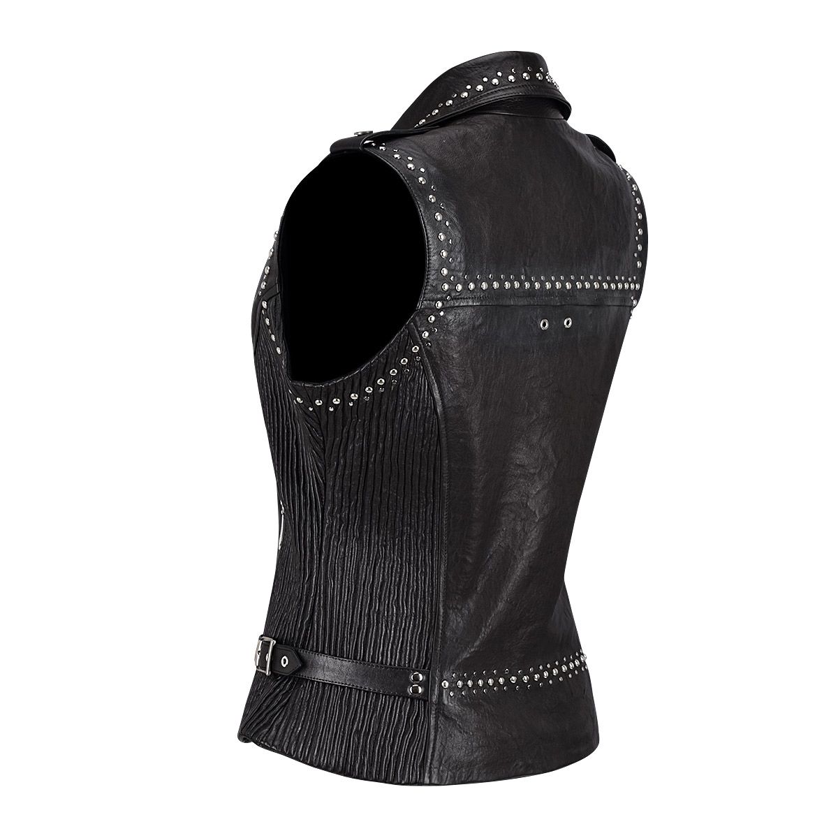Stylish M286COC Cuadra Black Cowhide Leather Vest for Women - Perfect for Casual Outfits, Parties & Layering