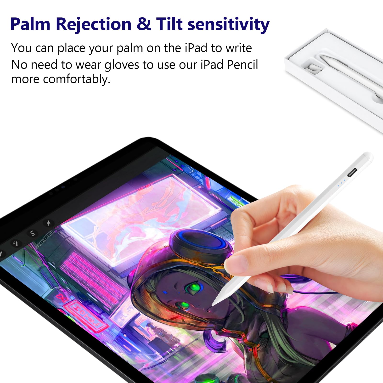 Compatible Stylus Pen for iPad 10th/9th/8th/7th/6th Gen, iPad Air 5/4/3, iPad Pro 11/12.9, iPad Mini 6/5 - 15Min Fast Charge with Palm Rejection & Tilt Sensitivity | Perfect for Drawing, Note-Taking & Digital Art