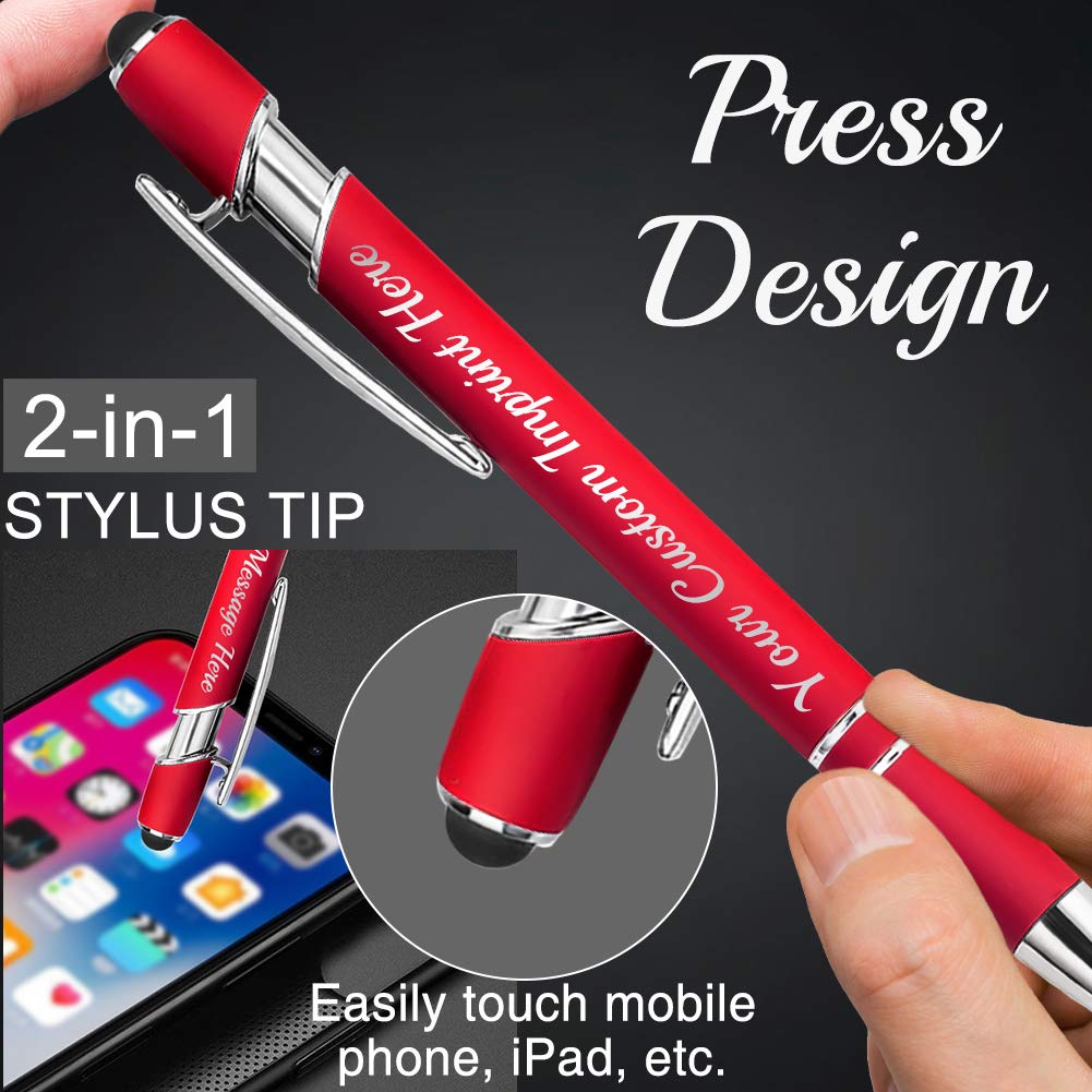 Custom Engraved Stylus Pens with Logo - Personalized Ballpoint Pens for Business, Christmas, Graduation & Birthday Gifts - Black Ink Medium Point (24 Pack, Light Green) - Perfect for Corporate Events, Promotions & Office Supplies