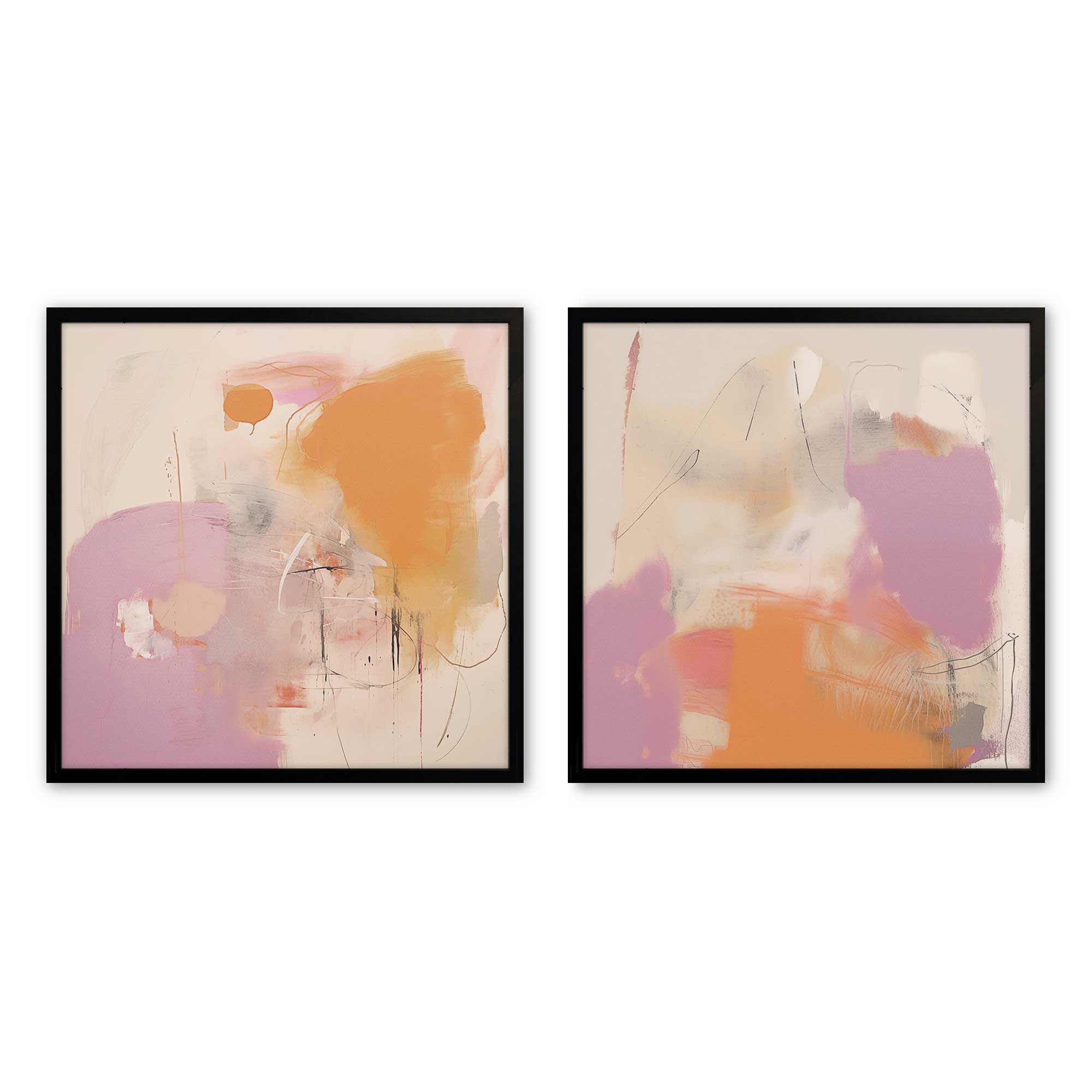 Premium Cotton Candy Delight Art Prints - Set of 2 Archival Matte Paper Wall Decor for Bedroom, Nursery & Office