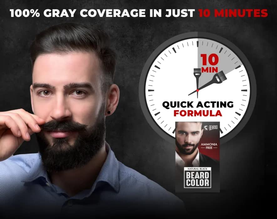 Beardo Natural Black Beard Color for Men 60ml + Godfather Beard Wash 100ml (2-Pack) | Purifying & Hydrating Beard & Skin Cleaner with Avocado & Argan Oil | Easy Application, Stain-Free Hair Dye | Skin-Friendly Formula | Perfect for Daily Grooming & Professional Styling