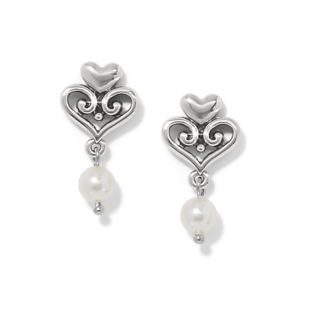 Brighton Alcazar Amor Pearl Drop Earrings - Elegant Dangle Earrings for Women, Perfect for Weddings, Parties & Special Occasions