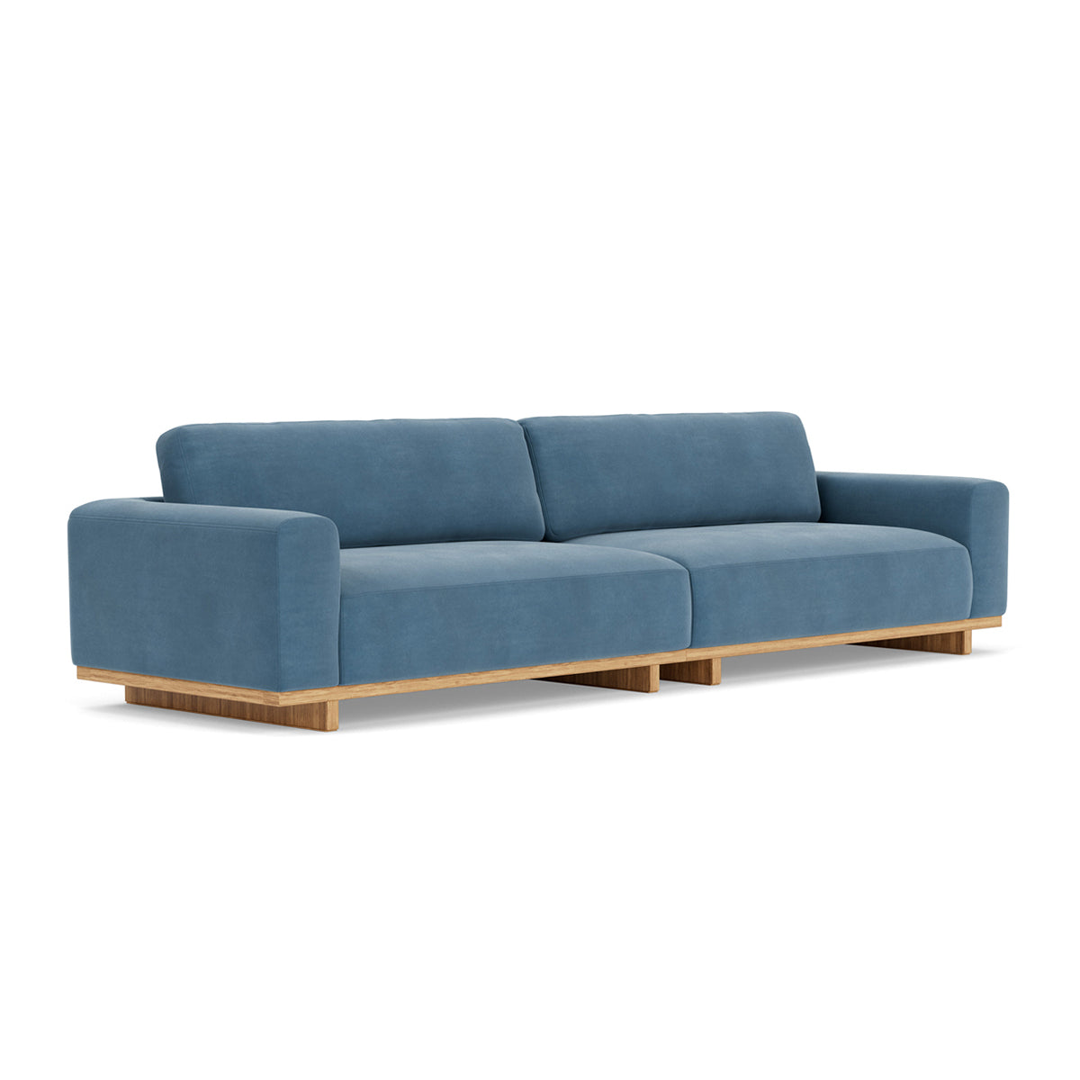 Luxury Aya Velvet 4-Seater Sofa - Soft Fabric Upholstered Couch for Living Room, Lounge & Home Theater - Modern Comfortable Sectional Sofa for Family & Guests