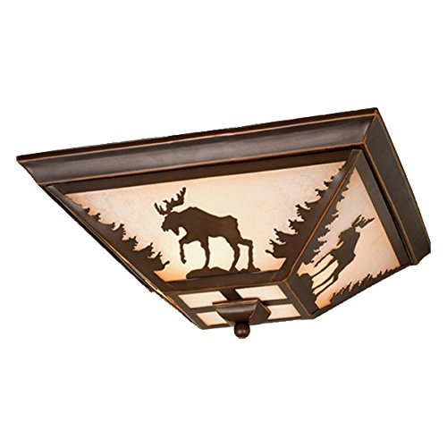 Black Forest Décor Timberland Flush Mount Ceiling Light - Modern Wooden LED Fixture for Bedroom, Living Room & Kitchen - Dimmable Indoor Lighting for Home Decor