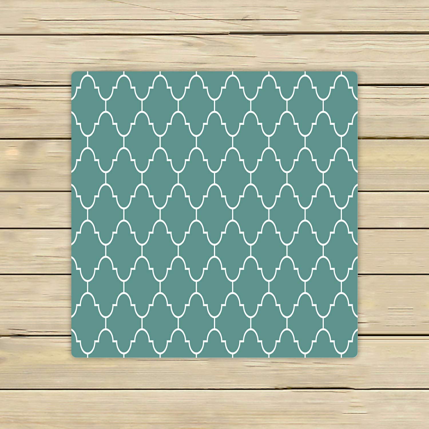 Premium Moroccan Pattern Beach Bath Towel - 13x13 Inch Cyan & White Flat Outline Design for Home, Spa, Pool, Travel & Outdoor Use - Soft & Absorbent Shower Towel