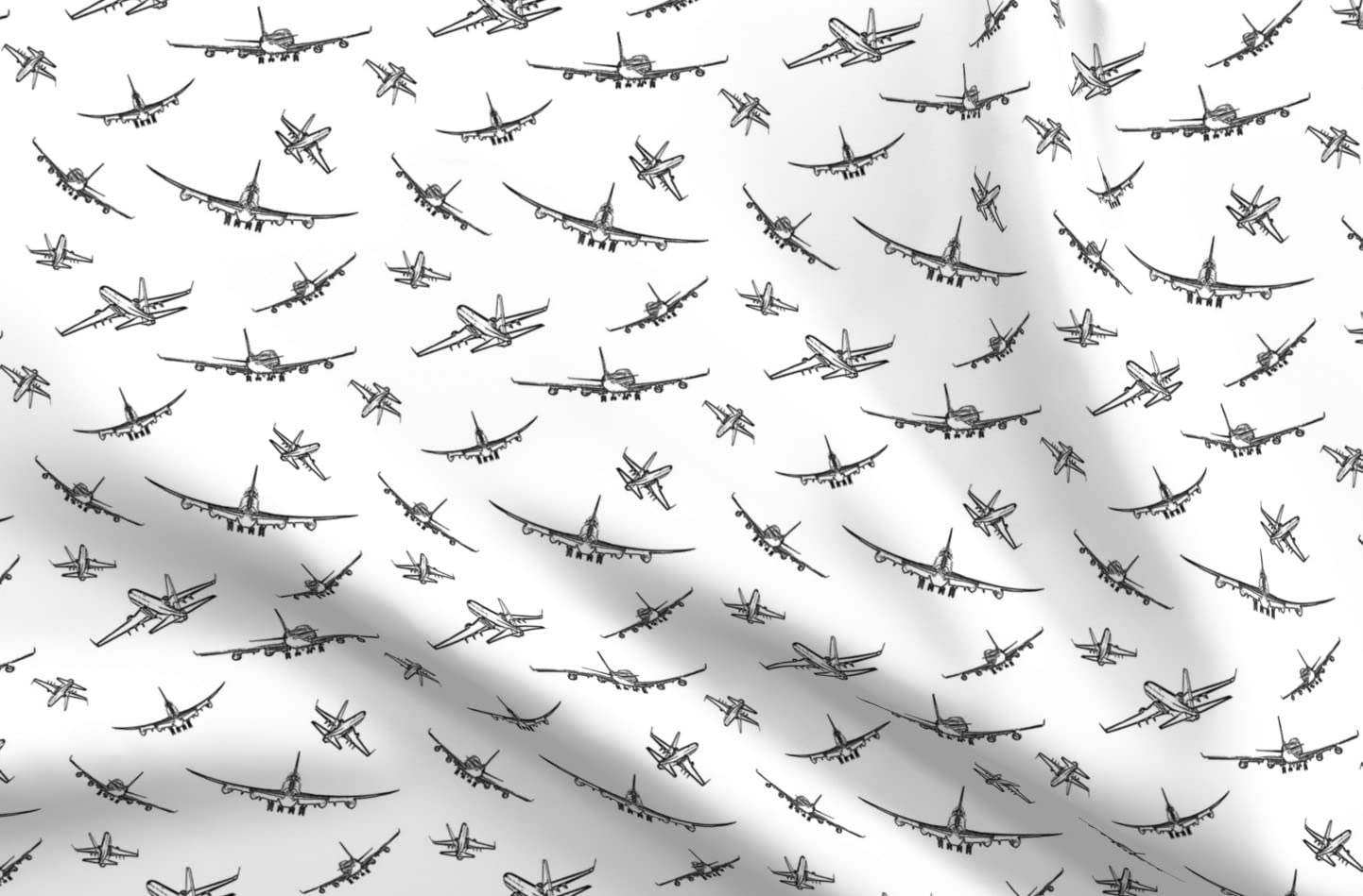 Small Airplane Pilot Print Velvet Fabric by The Yard - Upholstery, Quilting & Apparel Material for Boys Room Decor, Nursery Bedding & Home Furnishings | Perfect for DIY Projects, Curtains & Throw Pillows