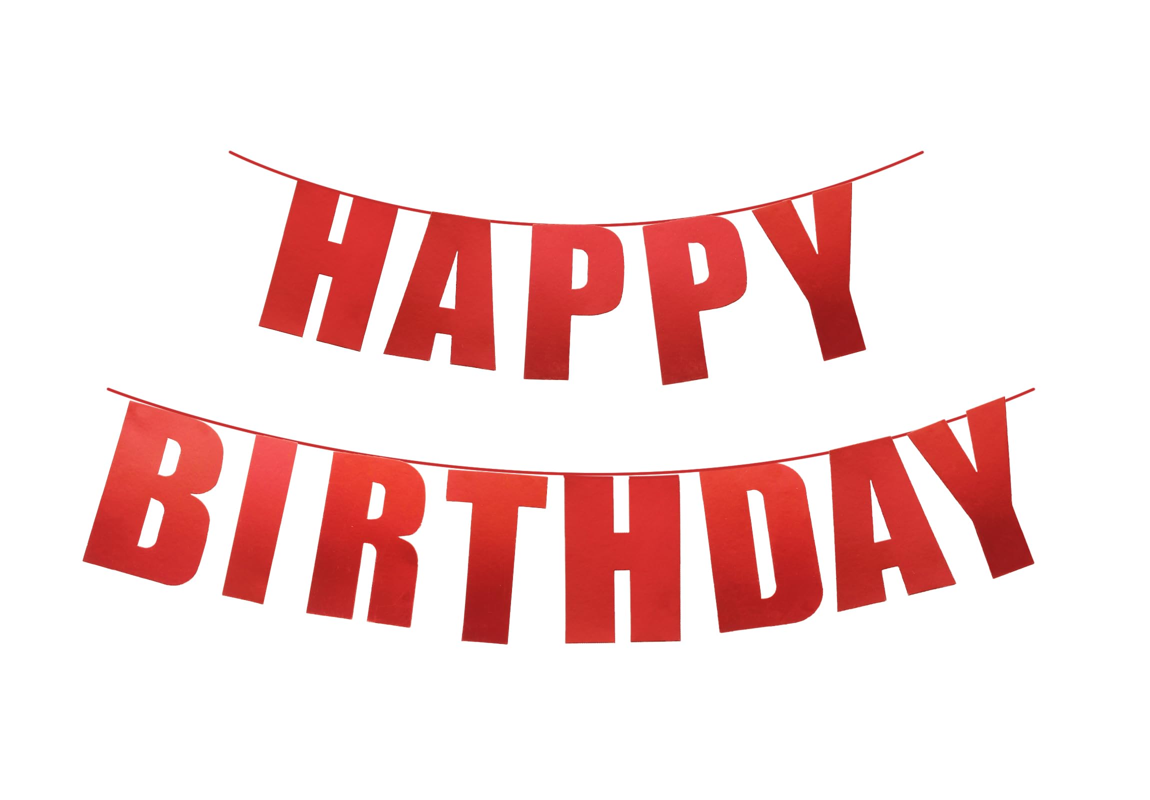 Happy Birthday Banner - Red Party Decorations for Kids, Women & Men - Perfect for Birthday Parties, Baby Showers & Celebrations