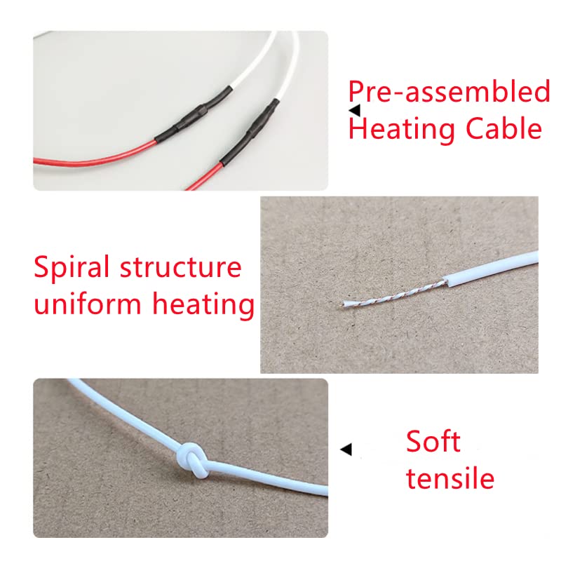 12V Pre-Assembled Silicone Rubber Heating Wire - DIY Steering Wheel Heater Kit, Custom Seat Warmer for Cars (19.6ft) - Perfect for Winter Driving Comfort & Vehicle Interior Heating Projects