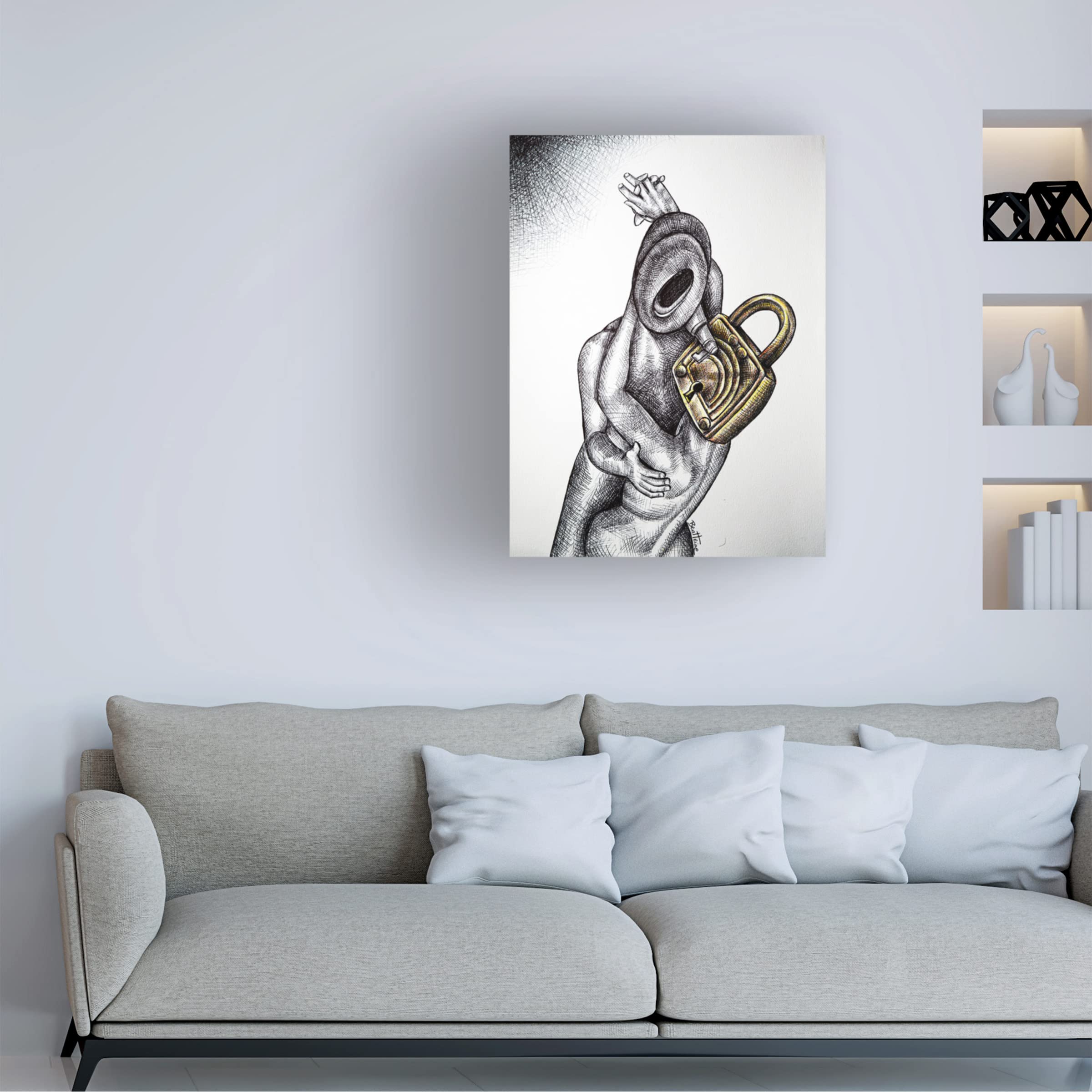 Ben Heine 'The Kiss' Canvas Wall Art Print - Romantic Home Decor for Living Room, Bedroom & Office