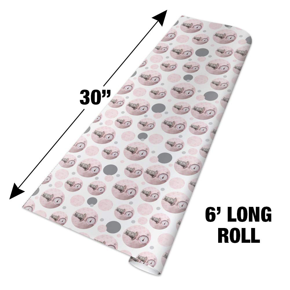 Siberian Cat Kitten Tipping The Scale Gift Wrap Paper Roll - Cute Animal Wrapping Paper for Birthday, Christmas Gifts & Party Decorations