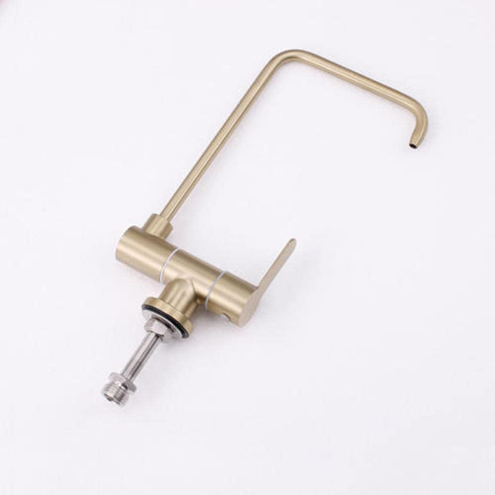 Brushed Gold Stainless Steel Water Filter Faucet - Pure Cold Water Dispenser for Kitchen Sink and Countertop Use