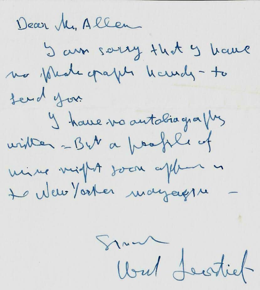 Original Nobel Prize in Economics Handwritten Note by Wassily Leontief - Authentic Collectible for History Buffs & Economics Enthusiasts - Perfect for Display in Offices, Classrooms, or Museums