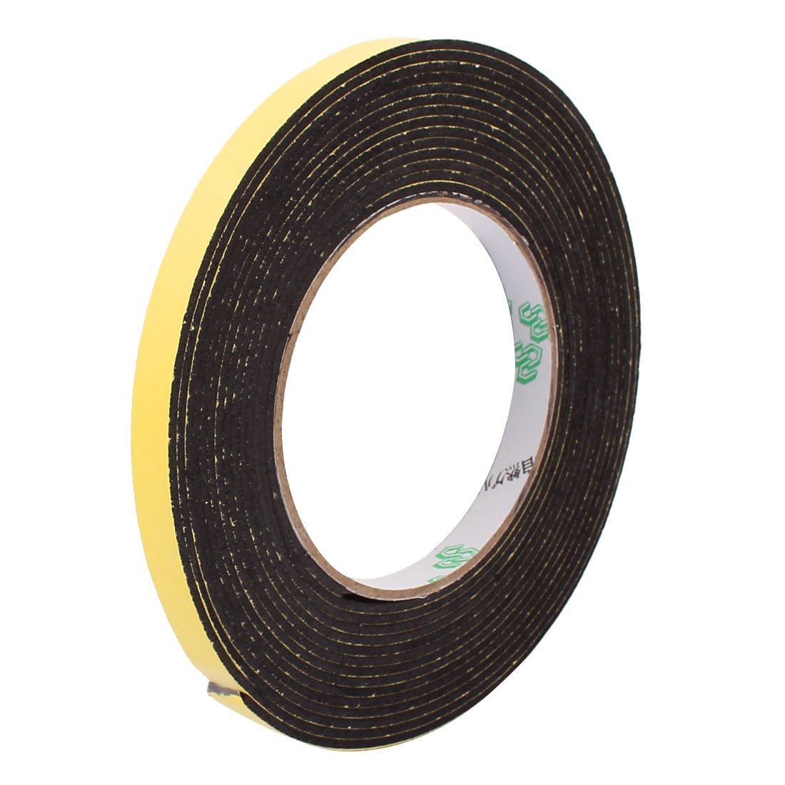 uxcell 2pcs 10mm x 2mm Single Sided Self Adhesive Shockproof Sponge Foam Tape 5M Length - Vibration Damping, Soundproofing, DIY Home & Office Use for Electronics, Furniture, and Door Sealing