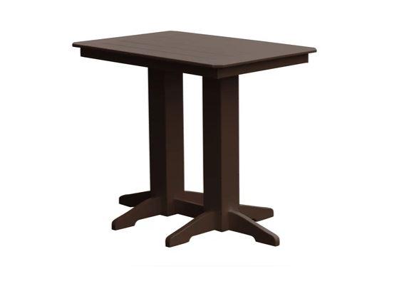A & L Furniture Bar Table with Free 2 Umbrella Holes - Outdoor Patio, Backyard, Poolside & Restaurant Dining Height Table - Perfect for Entertaining & Relaxing