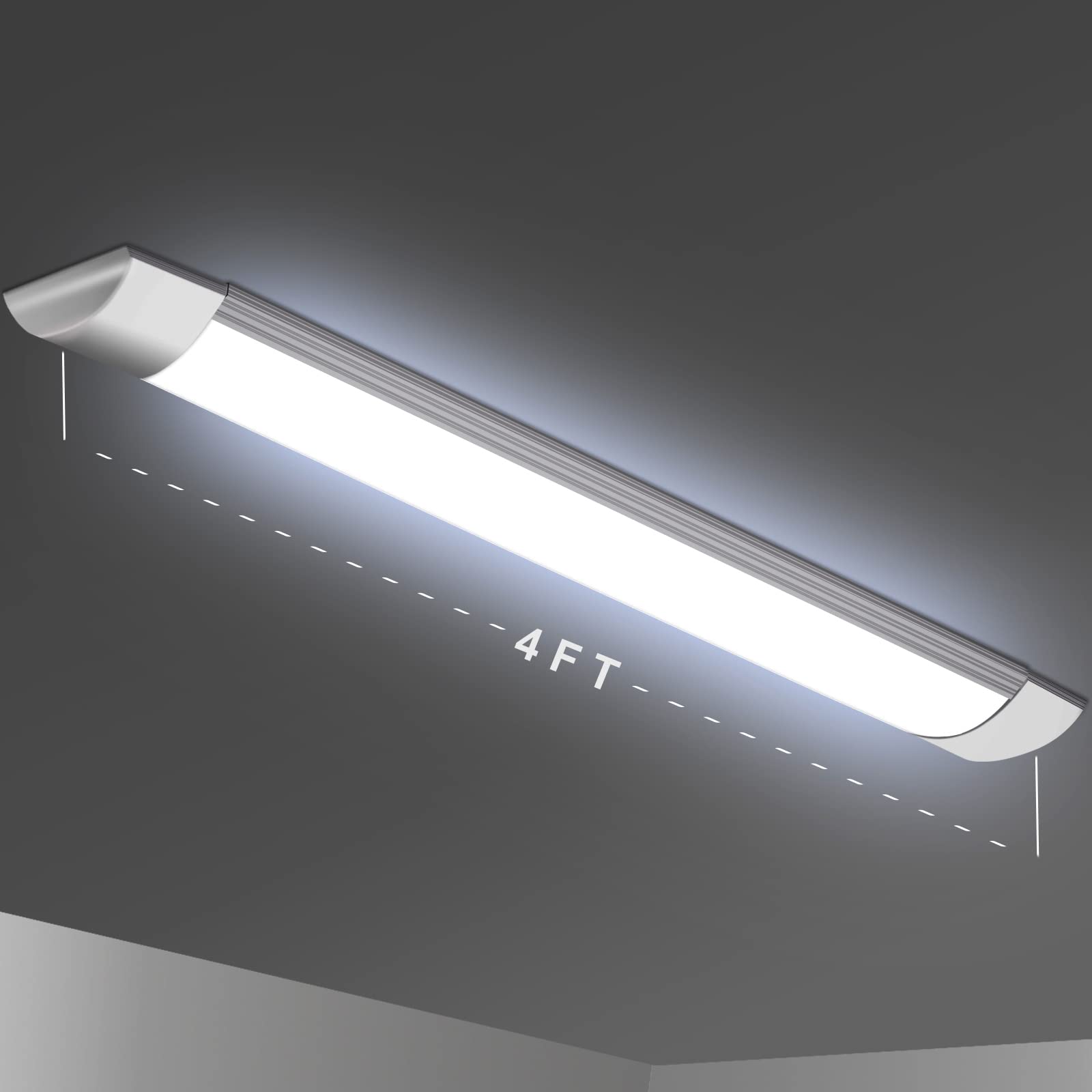 Viugreum 5000K Daylight LED Shop Lights - 4FT 40W 4800lm Super Bright LED Tube Lights for Workshop, Garage & Workbench - Easy Install High Output Ceiling Lighting (Pack of 10) - Perfect for Industrial Spaces, Basements & Commercial Use