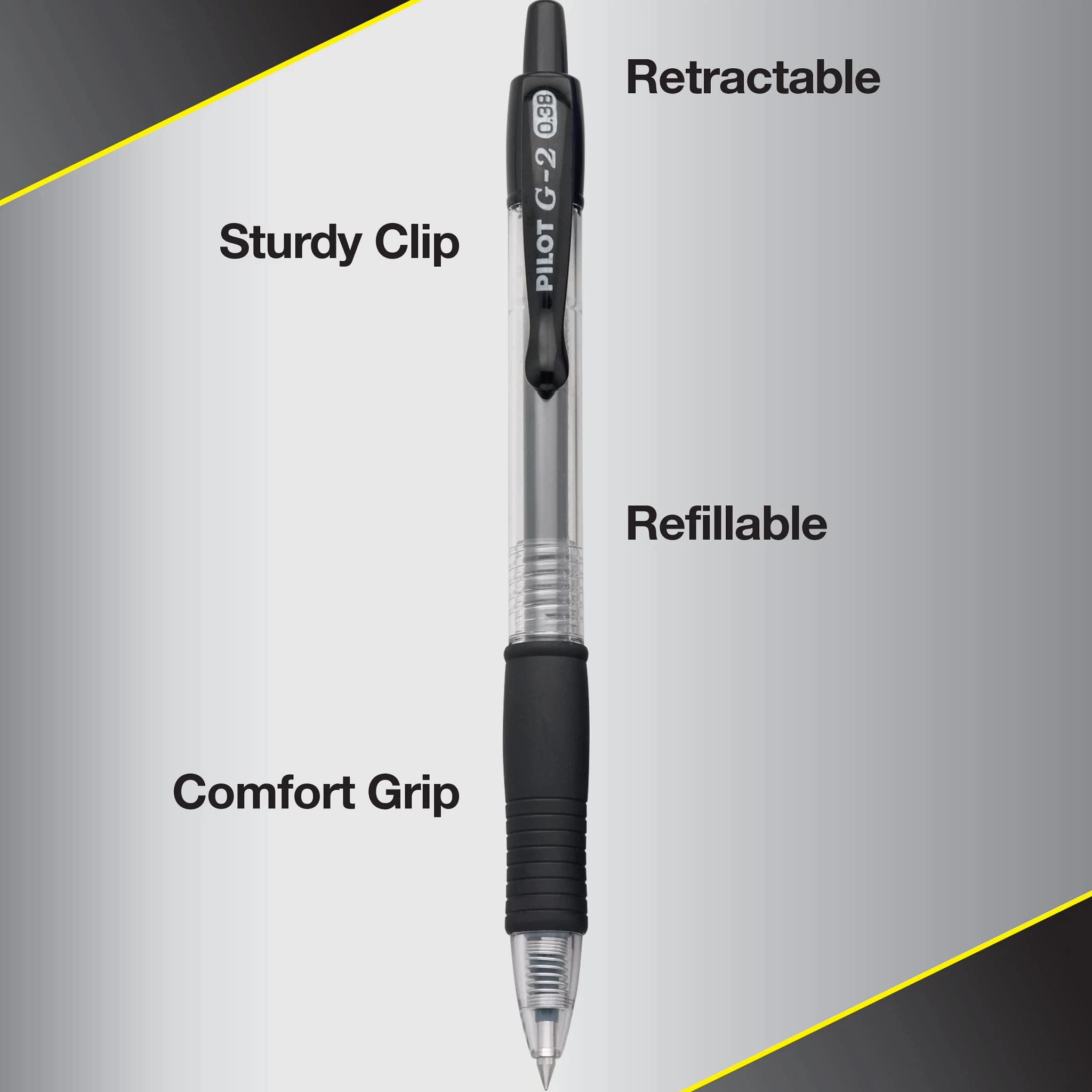 PILOT G2 Premium Gel Roller Pens - Ultra Fine Point 0.38mm Black Ink (12 Pack, 144 Total) - Smooth Writing for Office, School & Note Taking