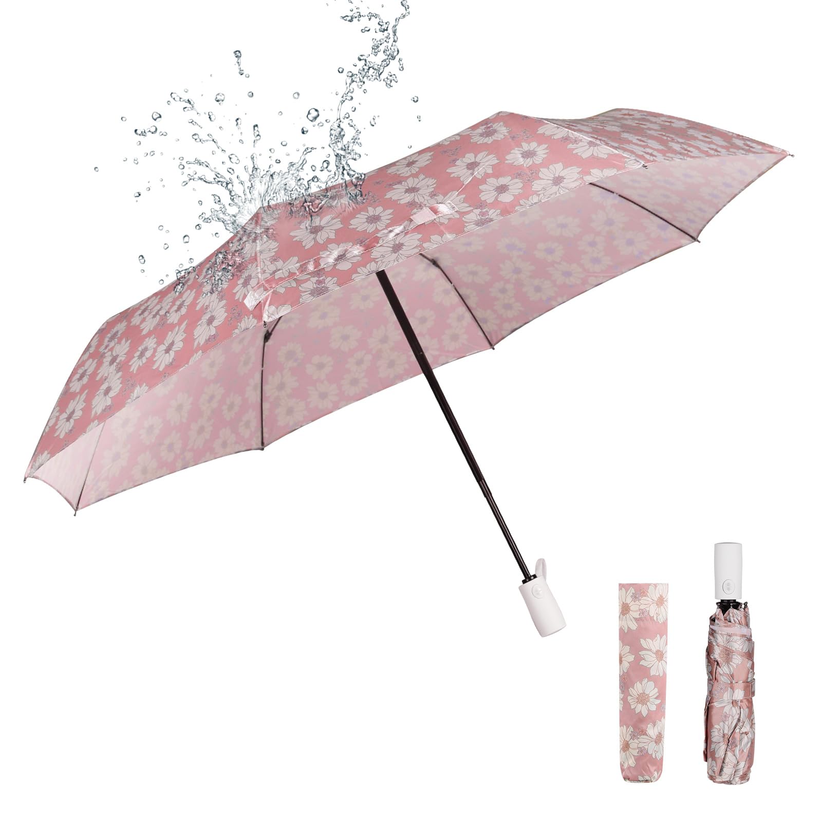 Windproof Travel Umbrella - Auto Open/Close Compact Folding Umbrella with Strong Metal Frame, Waterproof & Durable for Rainy Days - Perfect for Commuting, Outdoor Activities & Business Travel