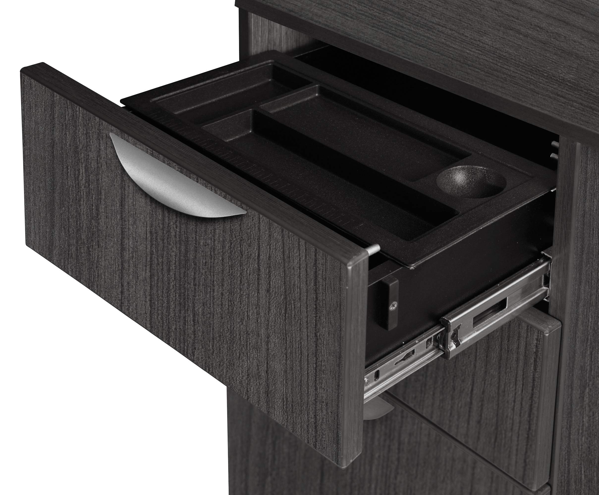 Regency Legacy Desk Pedestal File Cabinet with One Box Drawer - Ash Grey | Home Office Storage Solution for Files & Documents