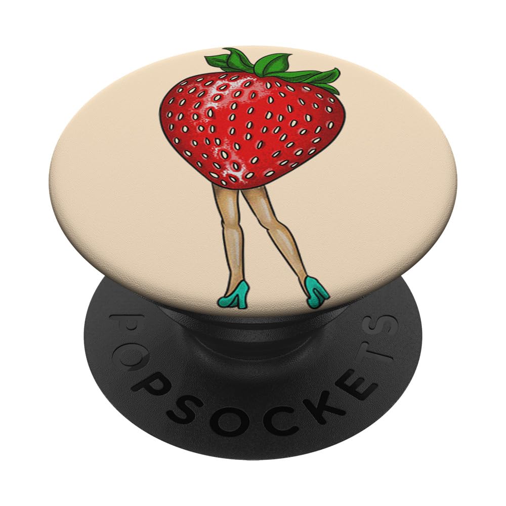 Funny Strawberry Legs PopSockets Swappable PopGrip - Cute Fruit Lover Gift for Women, Girls, Teens | Perfect for Phones, Tablets, Laptops & Everyday Use