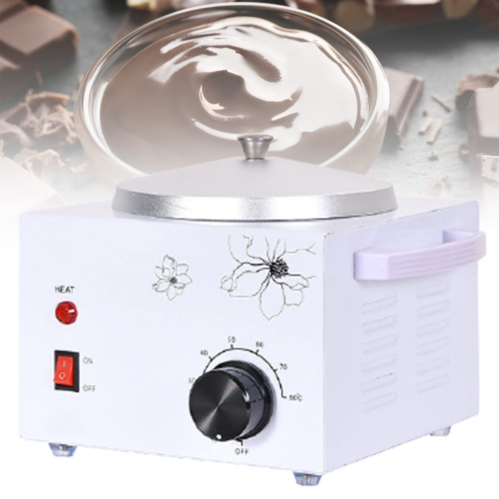 Professional Electric Chocolate Melting Pot with Manual Control - Dual Pot for Tempering Chocolate, Butter, Cheese, Cream, Candy, Milk & Coffee | Perfect for Bakeries, Dessert Shops & Home Candy Making (Size A)