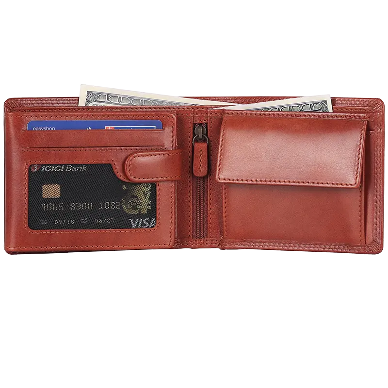 Premium MET Leather Wallet with RFID Protection & Coin Pocket - Stylish & Durable Mens Bifold Wallet for Everyday Carry, Travel & Business Use