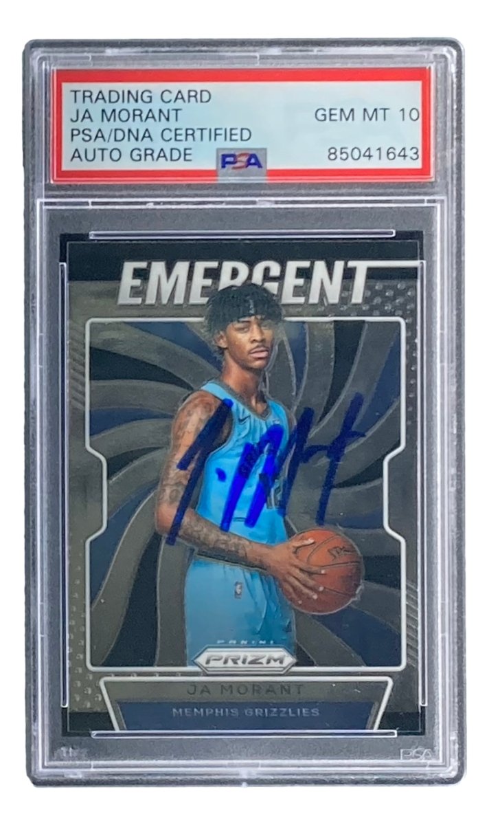 Ja Morant Autographed 2019-20 Panini Prizm #17 Memphis Grizzlies Rookie Card PSA/DNA Gem Mint 10 - Perfect for Basketball Memorabilia Collectors and NBA Fans