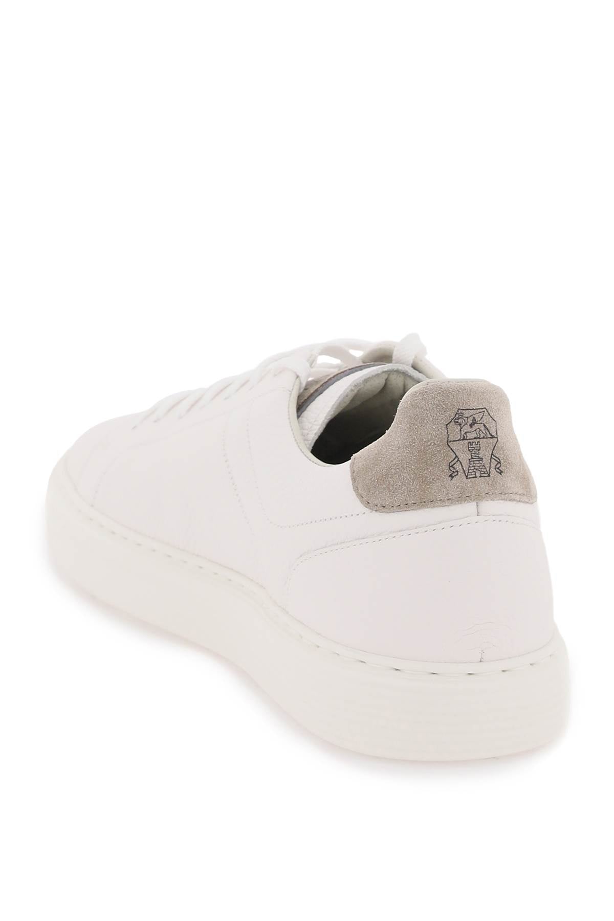 Brunello Cucinelli Premium Grain Leather Sneakers for Men - Stylish & Comfortable Casual Shoes for Everyday Wear, Travel & Office