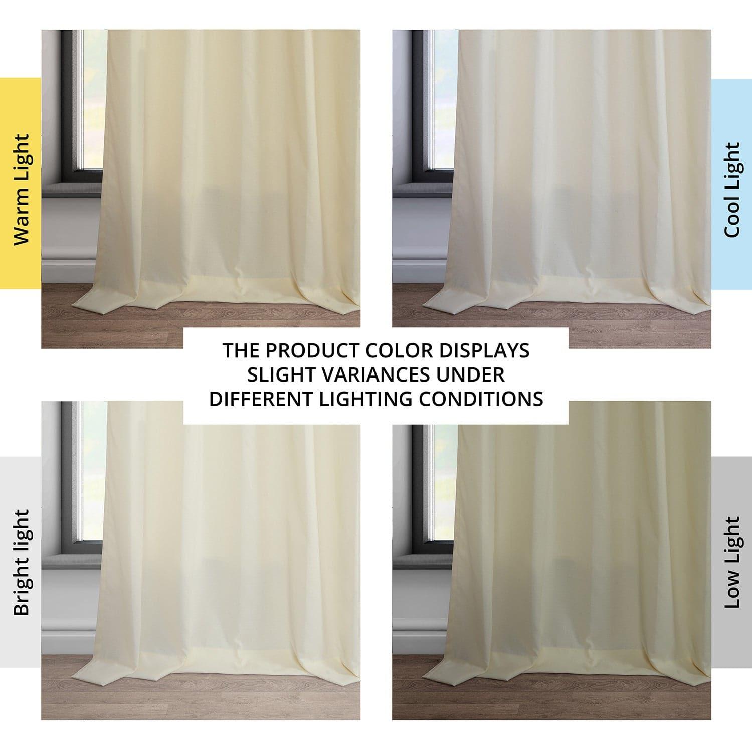 Ivory Dobby Linen Curtains for Living Room - Light Filtering Window Drapes for Bedroom & Home Decor - Elegant Sheer Linen Panels with Textured Weave