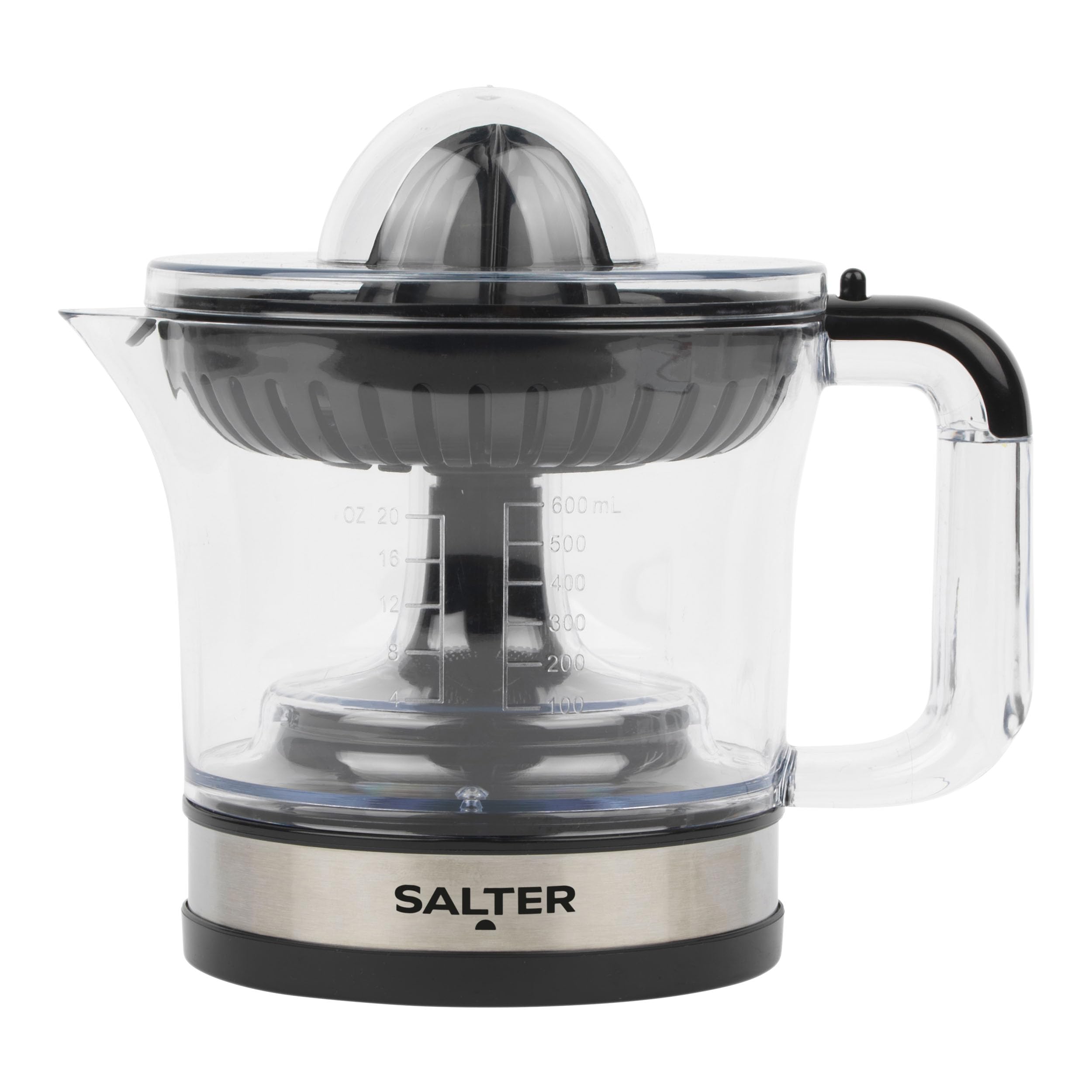 Salter EK5025 Electric Citrus Juicer - 600ml BPA-Free Fruit Juice Extractor with 2 Juicing Cones, Adjustable Pulp Control for Smooth or Chunky Juice | Perfect for Baking, Cocktails, Breakfast & Healthy Living