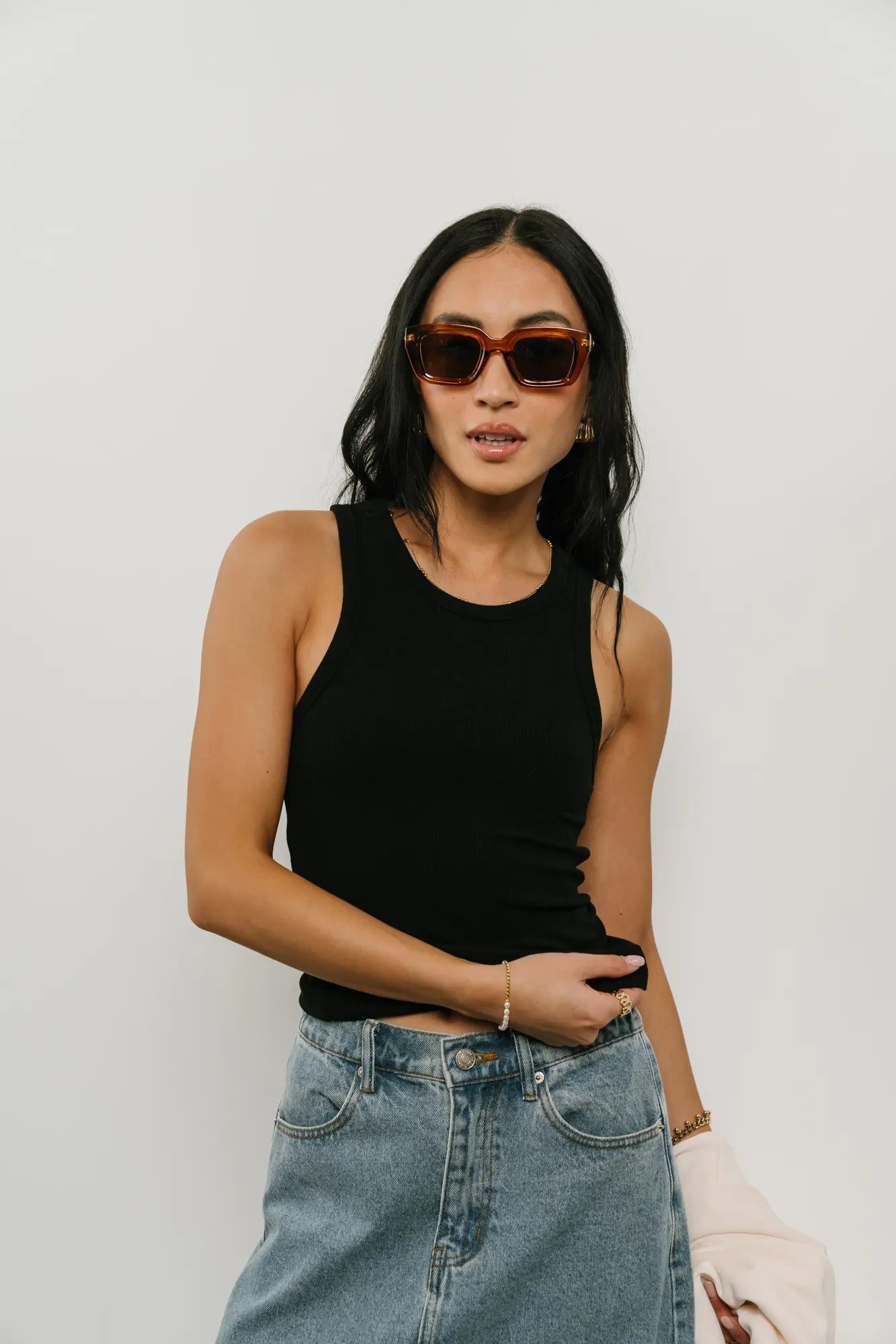Kendall Black Tank Top for Women | Soft Stretchy Slim Fit Camisole | Perfect for Yoga, Gym & Summer Outfits | FINAL SALE