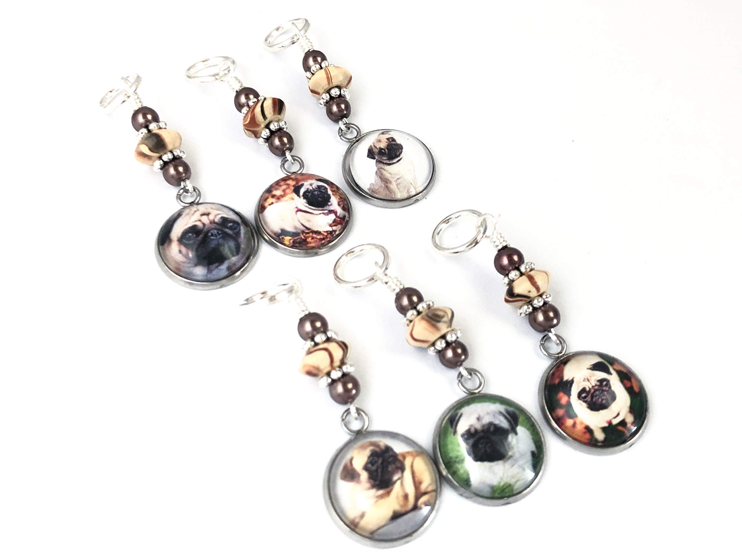 Pug Stitch Markers for Knitting & Crochet - Cute Dog-Themed Knitting Accessories - Perfect Gift for Knitters - Great for DIY Projects & Handmade Gifts