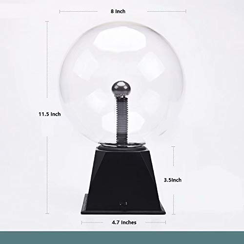 8 Inch Magic Plasma Ball Touch & Sound Sensitive - Plasma Desk Lamp with Nebula Sphere & Lightning Effects - Electrostatic Flashing Globe for Science Decor, Night Light, Room Decorations - Perfect for Bedrooms, Offices, and Gifts