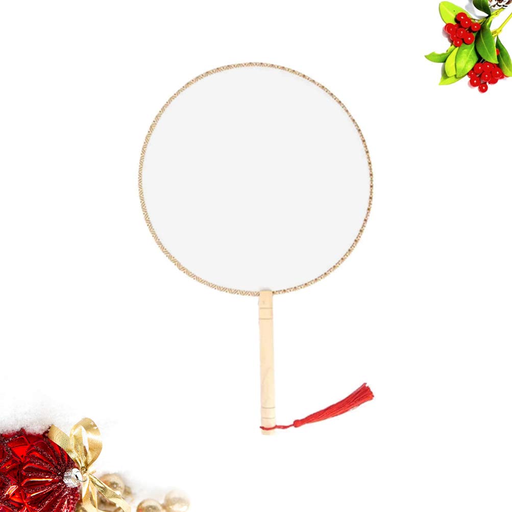 EXCEART Handmade Silk Round Fan - DIY Embroidery Chinese Fan for Wedding, Home Decor & Kids Art | Portable Handheld Craft Fan for Summer Cooling & Cultural Events