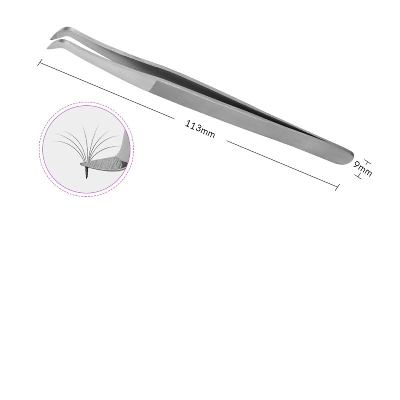 Professional Stainless Steel Eyelash Extension Tweezers - Hair Removal & Individual Lash Tweezers for Volume Lashes | Perfect for Salon, Home Use & DIY Lash Extensions