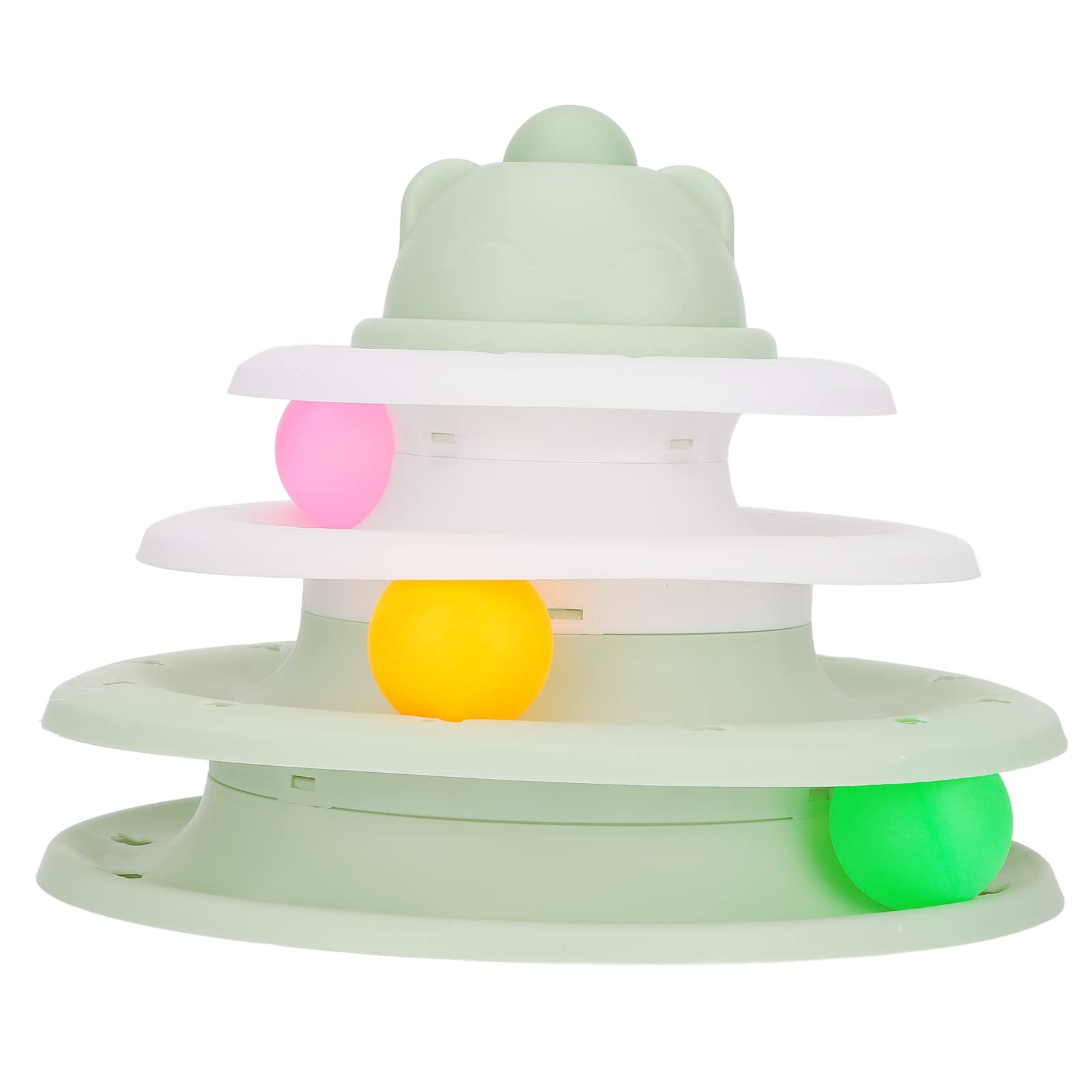 PUSOKEI Interactive Cat Toys Tower of Tracks with 3 Colorful Balls - Engaging Kitten Toy & Cat Turntable for Indoor Play - Perfect for Exercise, Mental Stimulation & Bonding with Your Feline Friend