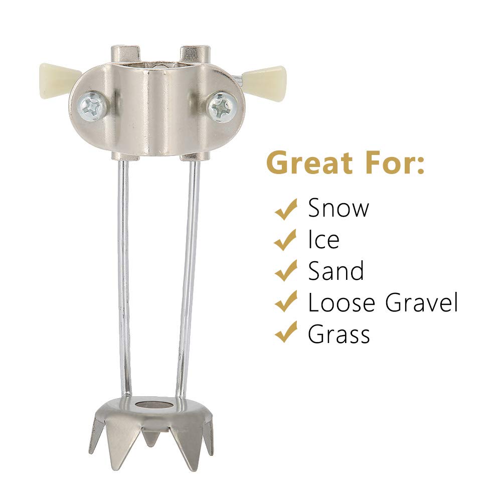 Retractable Ice Cane Tips - Non-Slip Grip for Walking Canes, Trekking Poles, Crutches & Mobility Aids - Perfect for Winter Safety on Snow & Ice
